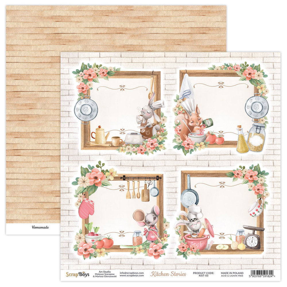 ScrapBoys Kitchen Stories 12x12 Inch Paper Set (KIST-08)