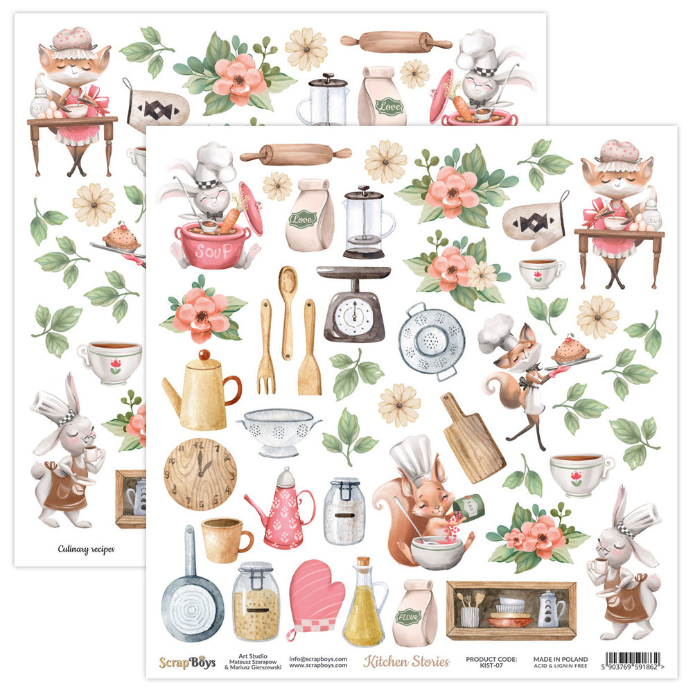 ScrapBoys Kitchen Stories 12x12 Inch Paper Set (KIST-08)