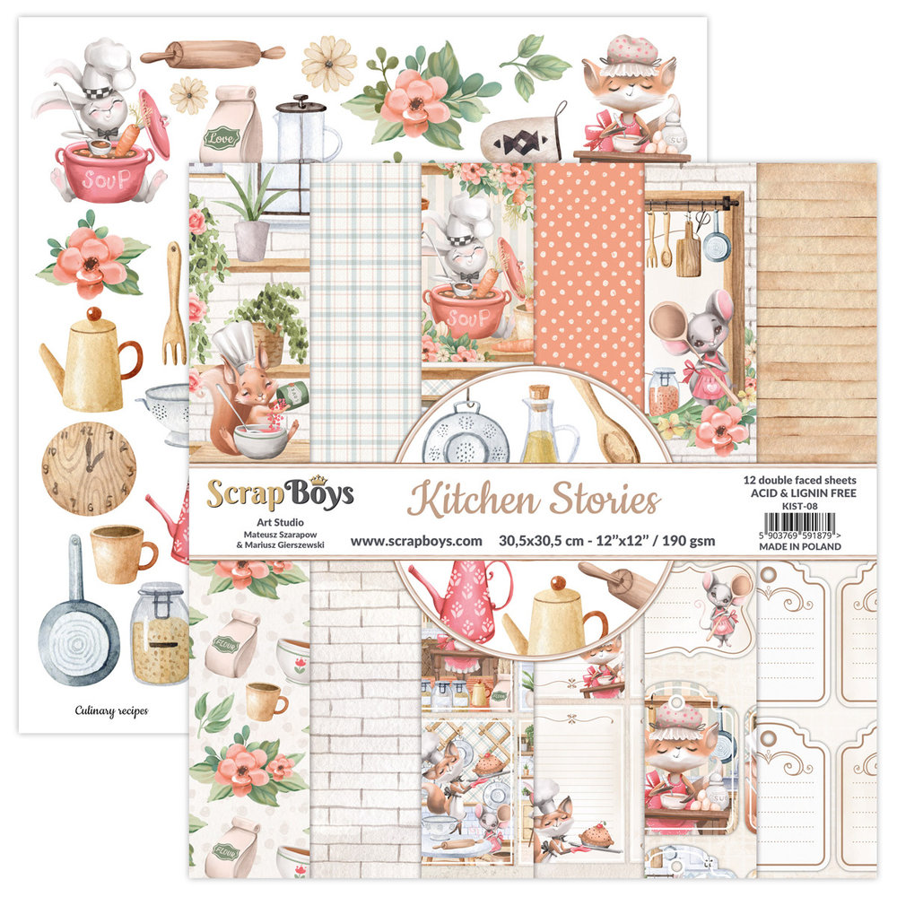ScrapBoys Kitchen Stories 12x12 Inch Paper Set (KIST-08)