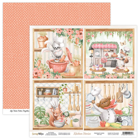 ScrapBoys Kitchen Stories 8x8 Inch Paper Pad (KIST-10)