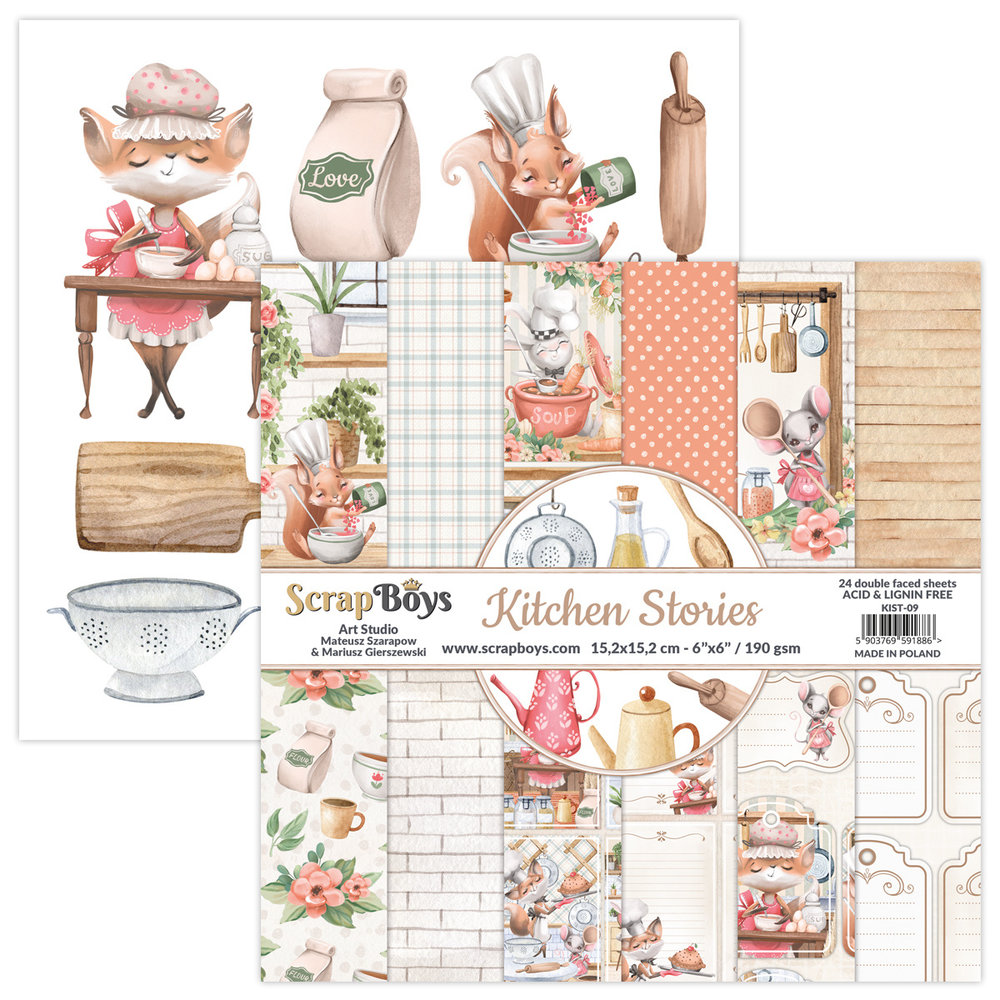 ScrapBoys Kitchen Stories 6x6 Inch Paper Pad (KIST-09) ScrapBoys Kitchen Stories 6x6 Inch Paper Pad (KIST-09)