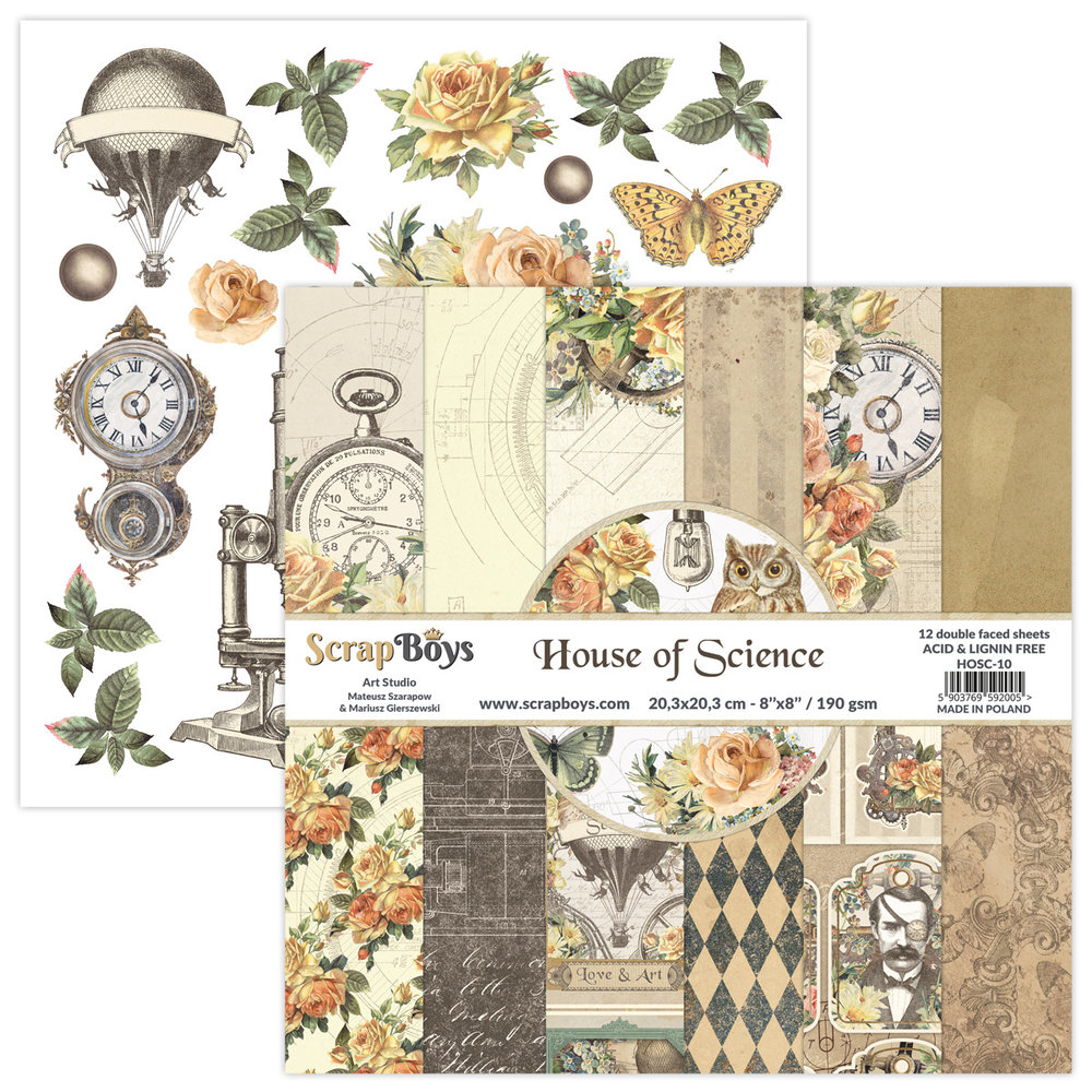 ScrapBoys House of Science 8x8 Inch Paper Pad (HOSC-10) ScrapBoys House of Science 8x8 Inch Paper Pad (HOSC-10)