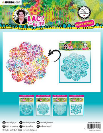 Studio Light Back To Nature Masking Stencil Flower Madness (ABM-BTN-MASK84)