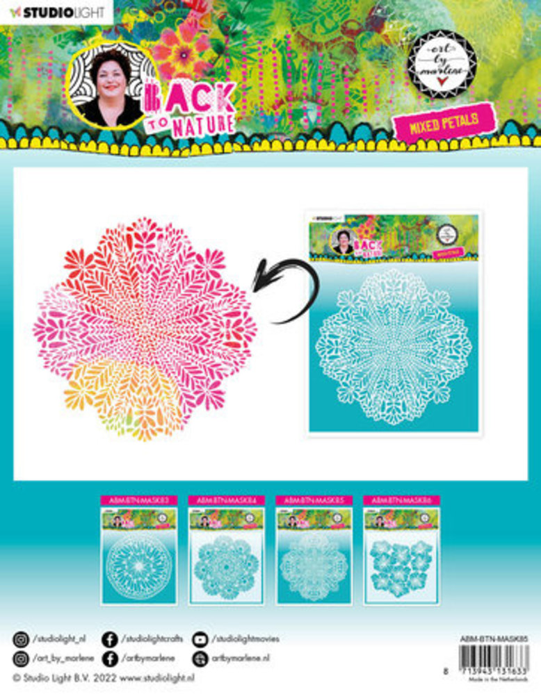 Studio Light Back To Nature Masking Stencil Mixed Petals (ABM-BTN-MASK85)
