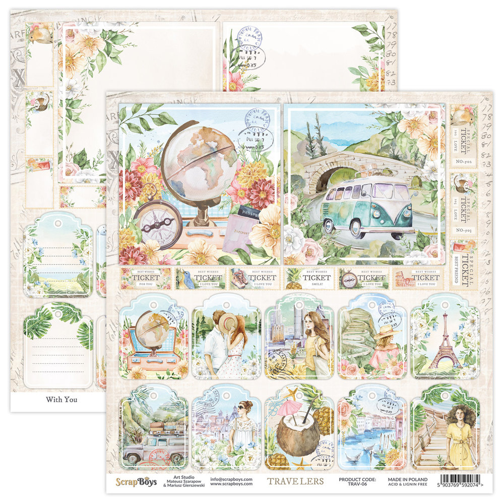 ScrapBoys Travelers 12x12 Inch Paper Set (TRAV-08) ScrapBoys Travelers 12x12 Inch Paper Set (TRAV-08)