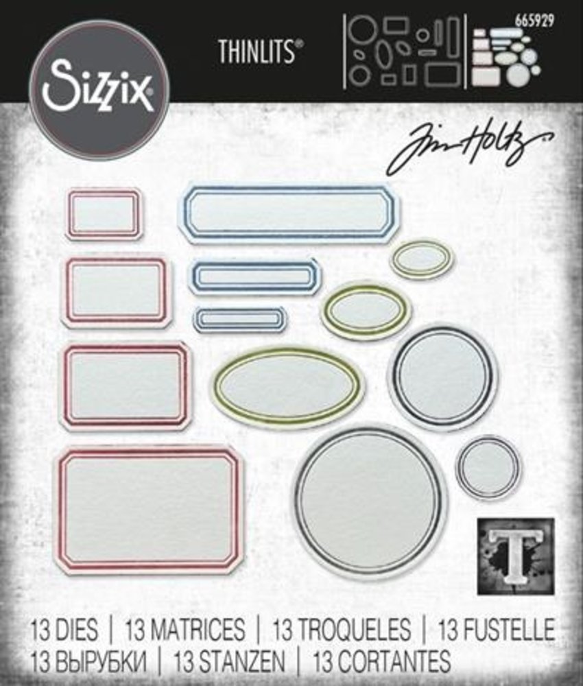 Sizzix Thinlits Die Set Vintage Labels (665929)