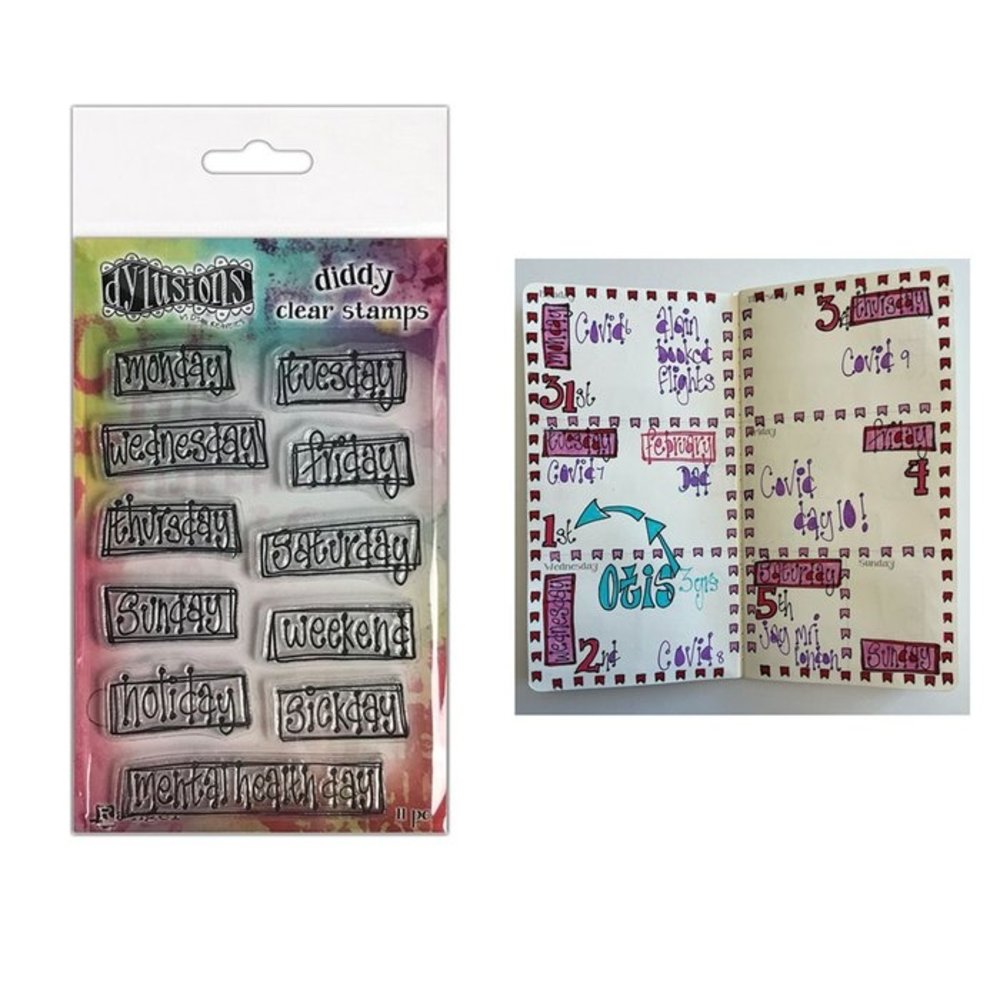 Ranger Dylusions Diddy Clear Stamps Ooh What a day! (DYB80039)