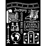 Stamperia Our Way Thick Stencil 20x25cm Journey Elements (KSTD113)