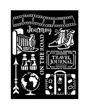 Stamperia Our Way Thick Stencil 20x25cm Journey Elements (KSTD113) Stamperia Our Way Thick Stencil 20x25cm Journey Elements (KSTD113)
