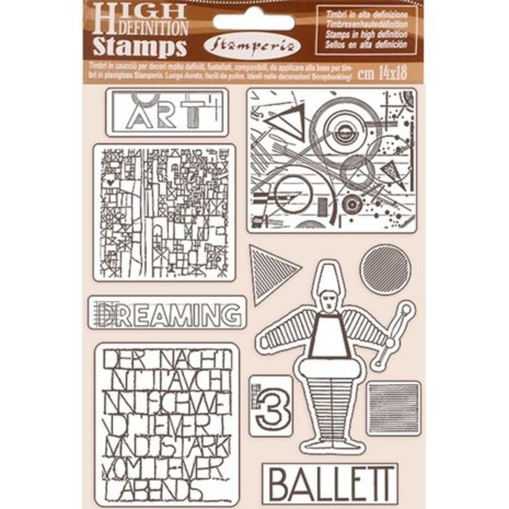 Stamperia Bauhaus Ballet Natural Rubber Stamp (WTKCC213)