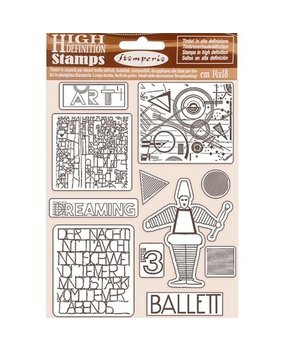 Stamperia Bauhaus Ballet Natural Rubber Stamp (WTKCC213)*