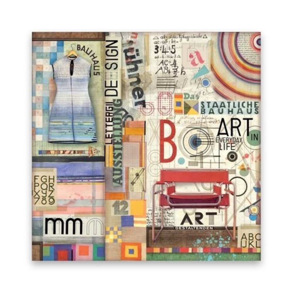 Stamperia Bauhaus 12x12 Inch Fabric Sheets (SBPLT03) Stamperia Bauhaus 12x12 Inch Fabric Sheets (SBPLT03)