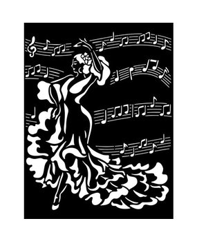 Stamperia Desire Thick Stencil 20x25cm Dancer (KSTD122)*