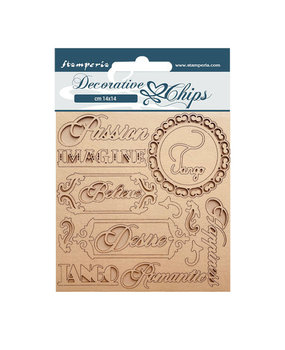 Stamperia Desire Decorative Chips Writings (SCB145) Stamperia Desire Decorative Chips Writings (SCB145)