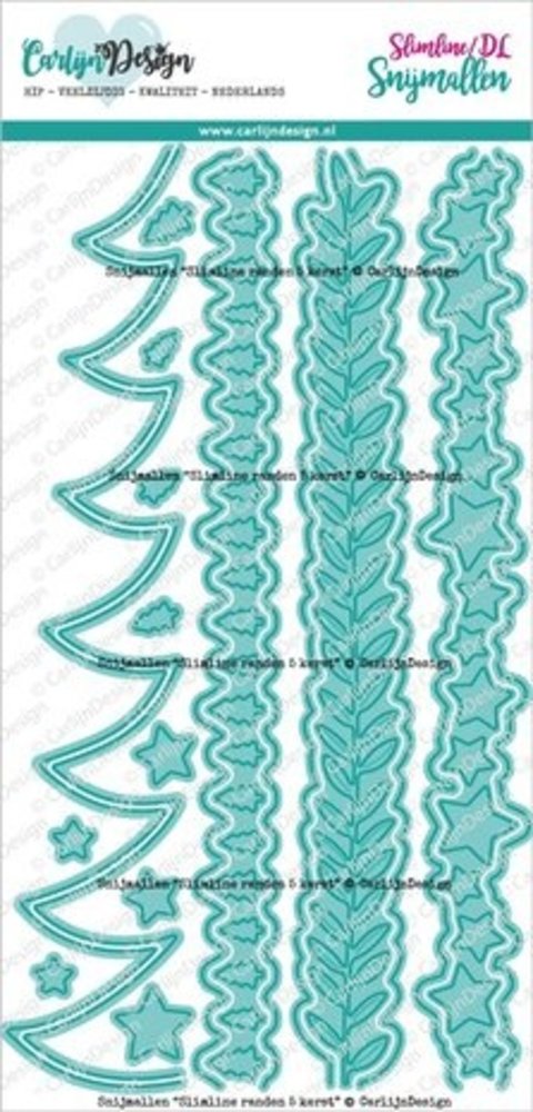 Carlijn Design Snijmallen Slimline Randen 5 Kerst (CDSN-0183)