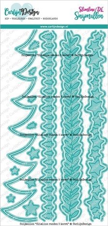 Carlijn Design Snijmallen Slimline Randen 5 Kerst (CDSN-0183)