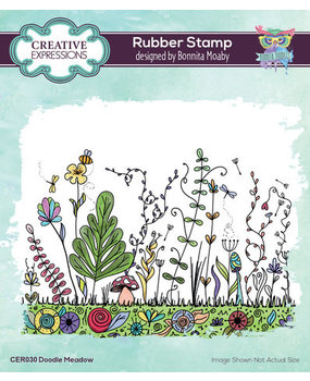 Creative Expressions Bonnita Moaby A6 Rubber Stamp Doodle Meadow (CER030)