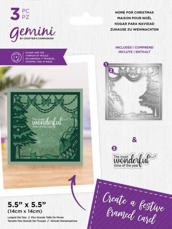 Gemini Decorative Frame Stamp & Die Home for Christmas (GEM-STD-DF-HFCH)