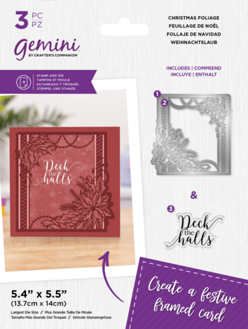 Gemini Decorative Frame Stamp & Die Christmas Foliage (GEM-STD-DF-CHFO) Gemini Decorative Frame Stamp & Die Christmas Foliage (GEM-STD-DF-CHFO)