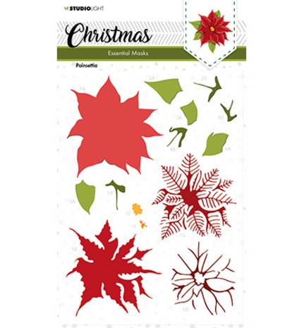 Studio Light Christmas Poinsettia A5 Masking Stencil (SL-ES-MASK142) Studio Light Christmas Poinsettia A5 Masking Stencil (SL-ES-MASK142)