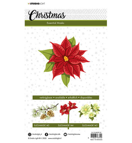 Studio Light Christmas Poinsettia A5 Masking Stencil (SL-ES-MASK142) Studio Light Christmas Poinsettia A5 Masking Stencil (SL-ES-MASK142)