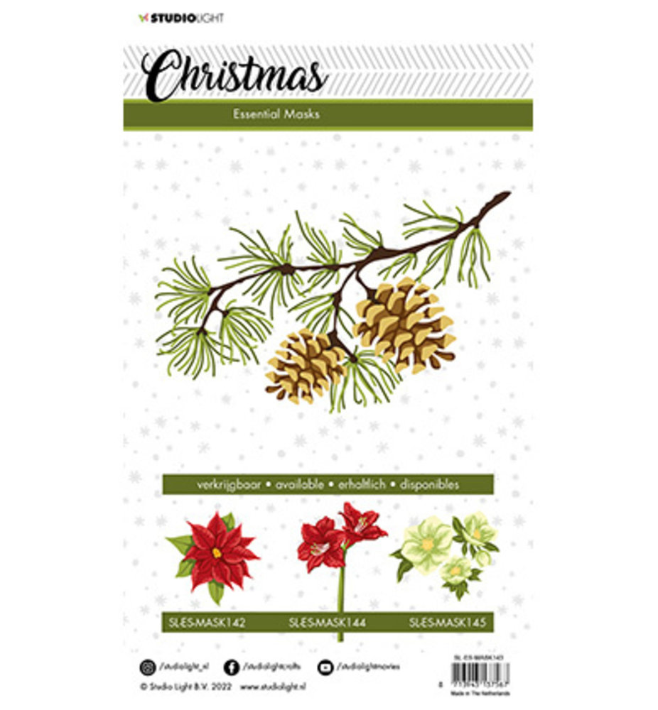 Studio Light Christmas Pine Branch A5 Masking Stencil (SL-ES-MASK143) Studio Light Christmas Pine Branch A5 Masking Stencil (SL-ES-MASK143)