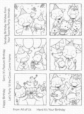 My Favorite Things Happy Birthday Herd Clear Stamps (SY-48)