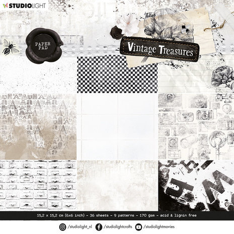 Studio Light Vintage Treasures 6x6 Inch Paper Pad (SL-VT-PP43)