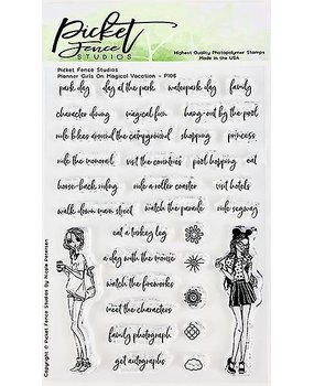 Picket Fence Studios Planner Girls on Magical Vacation Clear Stamps (P-106) Picket Fence Studios Planner Girls on Magical Vacation Clear Stamps (P-106)