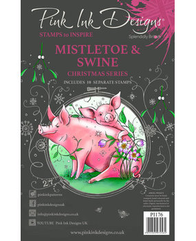 Pink Ink Designs Christmas Series Mistletoe & Swine A5 Clear Stamps (PI176) Pink Ink Designs Christmas Series Mistletoe & Swine A5 Clear Stamps (PI176)