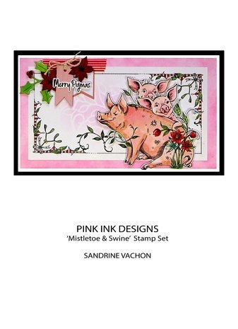 Pink Ink Designs Christmas Series Mistletoe & Swine A5 Clear Stamps (PI176) Pink Ink Designs Christmas Series Mistletoe & Swine A5 Clear Stamps (PI176)