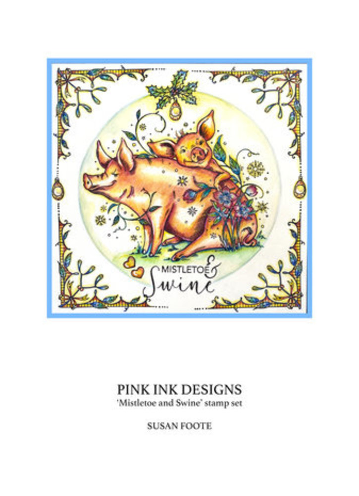 Pink Ink Designs Christmas Series Mistletoe & Swine A5 Clear Stamps (PI176) Pink Ink Designs Christmas Series Mistletoe & Swine A5 Clear Stamps (PI176)