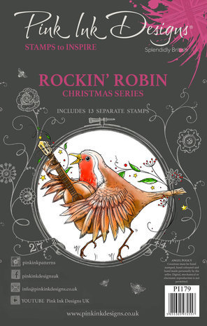 Pink Ink Designs Christmas Series Rockin Robin A5 Clear Stamps (PI179)