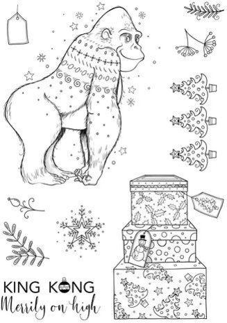 Pink Ink Designs Christmas Series King Kong Merrily On High A5 Clear Stamps (PI180) Pink Ink Designs Christmas Series King Kong Merrily On High A5 Clear Stamps (PI180)