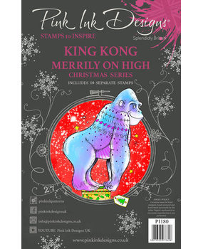 Pink Ink Designs Christmas Series King Kong Merrily On High A5 Clear Stamps (PI180) Pink Ink Designs Christmas Series King Kong Merrily On High A5 Clear Stamps (PI180)