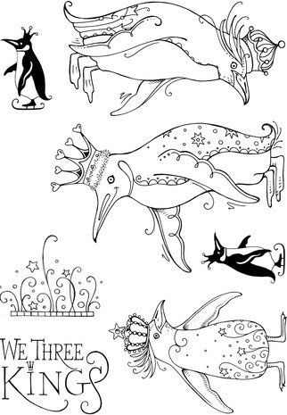 Pink Ink Designs Christmas Series We Three Kings A6 Clear Stamps (PI0A6037)