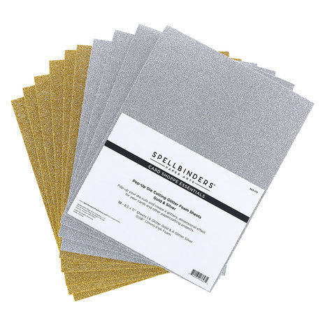 Spellbinders Pop-Up Die Cutting Glitter Foam Sheets Gold & Silver (SCS-173) Spellbinders Pop-Up Die Cutting Glitter Foam Sheets Gold & Silver (SCS-173)