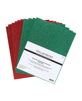 Spellbinders Pop-Up Die Cutting Glitter Foam Sheets Red & Green (SCS-174) Spellbinders Pop-Up Die Cutting Glitter Foam Sheets Red & Green (SCS-174)