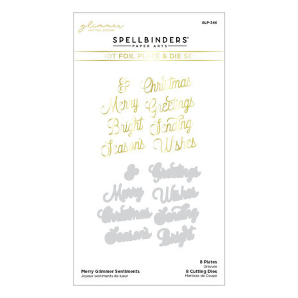 Spellbinders Glimmer Greetings Merry Glimmer Sentiments Glimmer Hot Foil Plate & Die (GLP-346) Spellbinders Glimmer Greetings Merry Glimmer Sentiments Glimmer Hot Foil Plate & Die (GLP-346)