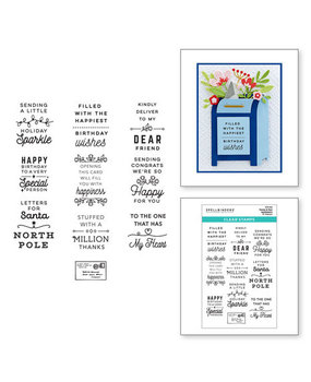 Spellbinders Parcel & Post Sentiments Clear Stamp (STP-144)