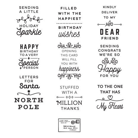 Spellbinders Parcel & Post Sentiments Clear Stamp (STP-144) Spellbinders Parcel & Post Sentiments Clear Stamp (STP-144)