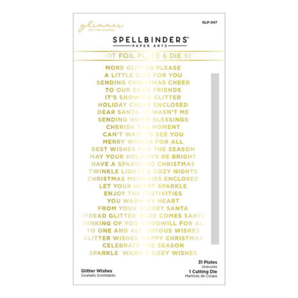 Spellbinders Celebrate the Season Glitter Wishes Glimmer Hot Foil Plate & Die (GLP-347) Spellbinders Celebrate the Season Glitter Wishes Glimmer Hot Foil Plate & Die (GLP-347)