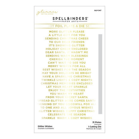 Spellbinders Celebrate the Season Glitter Wishes Glimmer Hot Foil Plate & Die (GLP-347) Spellbinders Celebrate the Season Glitter Wishes Glimmer Hot Foil Plate & Die (GLP-347)