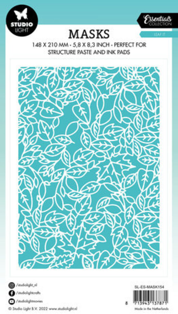 Studio Light Essentials Leaf It A5 Masking Stencil (SL-ES-MASK154) Studio Light Essentials Leaf It A5 Masking Stencil (SL-ES-MASK154)