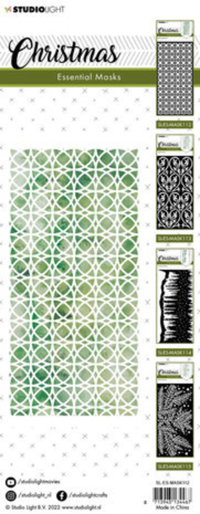 Studio Light Christmas Slimline Background Masking Stencil (SL-ES-MASK112) Studio Light Christmas Slimline Background Masking Stencil (SL-ES-MASK112)