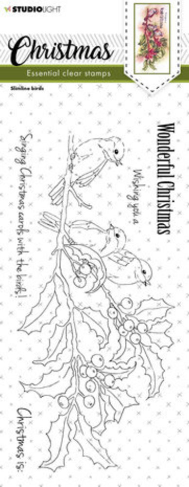 Studio Light Christmas Slimline Birds Clear Stamp (SL-ES-STAMP241) Studio Light Christmas Slimline Birds Clear Stamp (SL-ES-STAMP241)