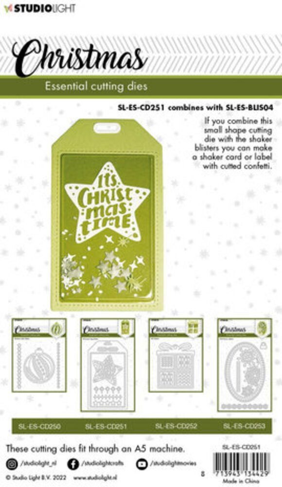 Studio Light Christmas Snijmal Tag Shaker (SL-ES-CD251) Studio Light Christmas Snijmal Tag Shaker (SL-ES-CD251)