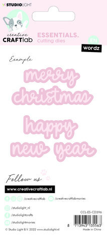 Creative Craftlab Essentials Dies Wordz Merry Christmas Happy New Year (CCL-ES-CD396)