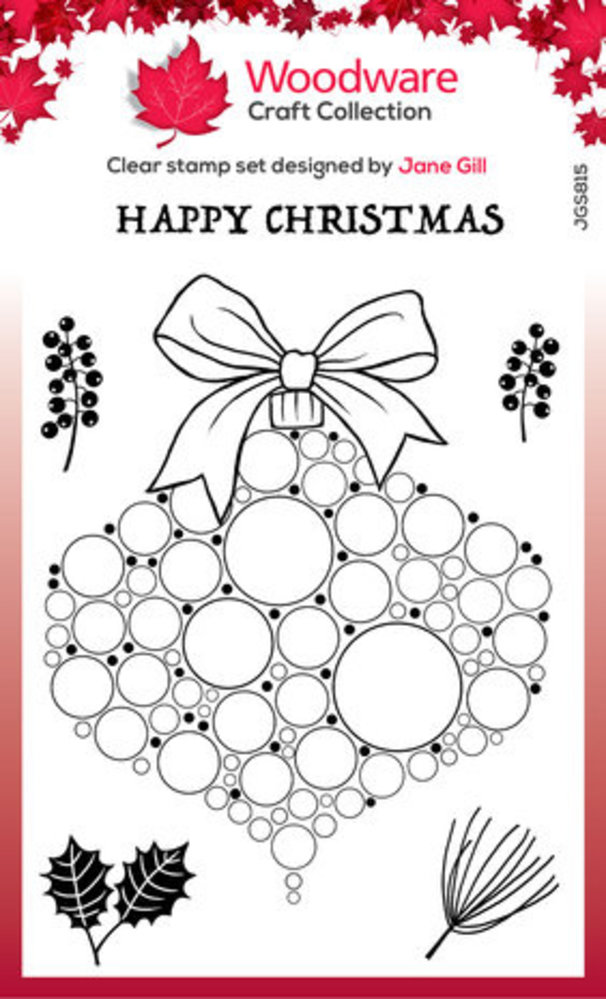 Woodware Big Bubble Bauble Twigs & Berries Clear Stamps (JGS815)