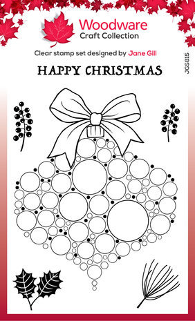 Woodware Big Bubble Bauble Twigs & Berries Clear Stamps (JGS815)